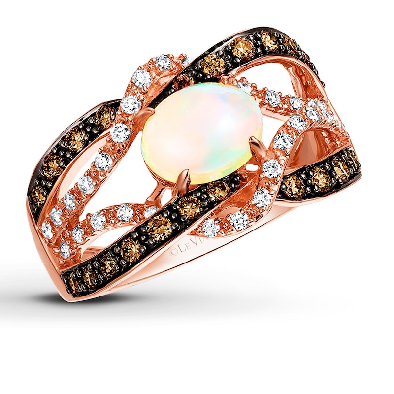 Le Vian Opal Ring 1/2 ct tw Diamonds 14K Strawberry Gold