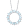Thumbnail Image 1 of Aquamarine and White Topaz Necklace Sterling Silver