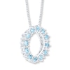 Thumbnail Image 3 of Aquamarine and White Topaz Necklace Sterling Silver