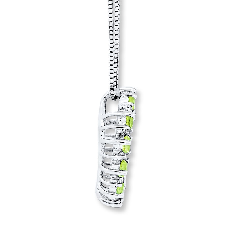 Peridot and White Topaz Necklace Sterling Silver