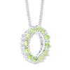 Thumbnail Image 3 of Peridot and White Topaz Necklace Sterling Silver