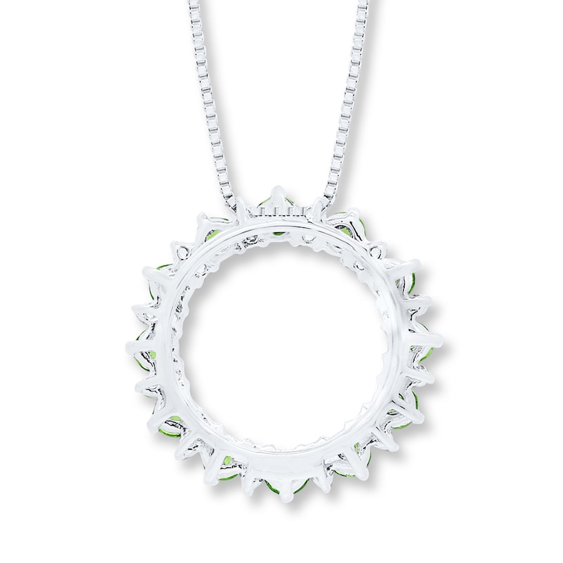 Main Image 4 of Peridot and White Topaz Necklace Sterling Silver