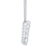 Thumbnail Image 2 of Lab-Created Opal and White Topaz Necklace Sterling Silver