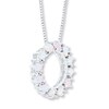 Thumbnail Image 3 of Lab-Created Opal and White Topaz Necklace Sterling Silver