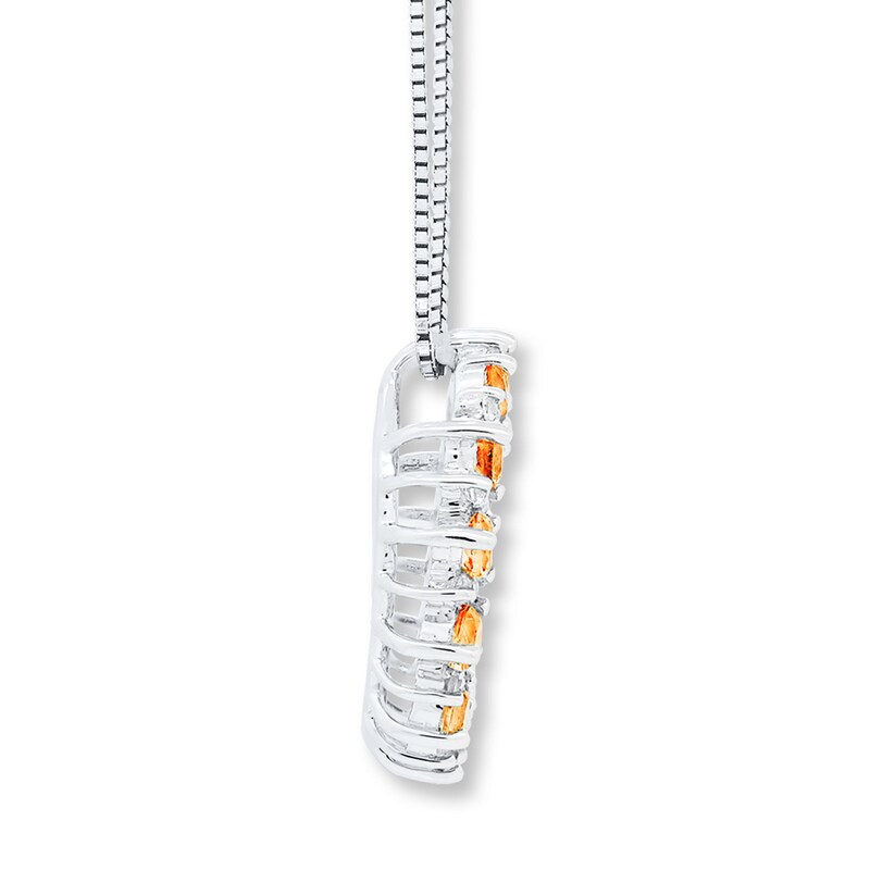 Main Image 2 of Citrine and White Topaz Necklace Sterling Silver