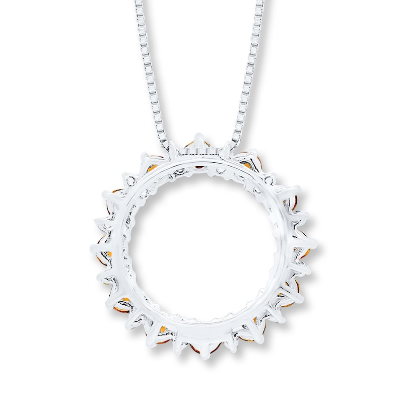Main Image 4 of Citrine and White Topaz Necklace Sterling Silver