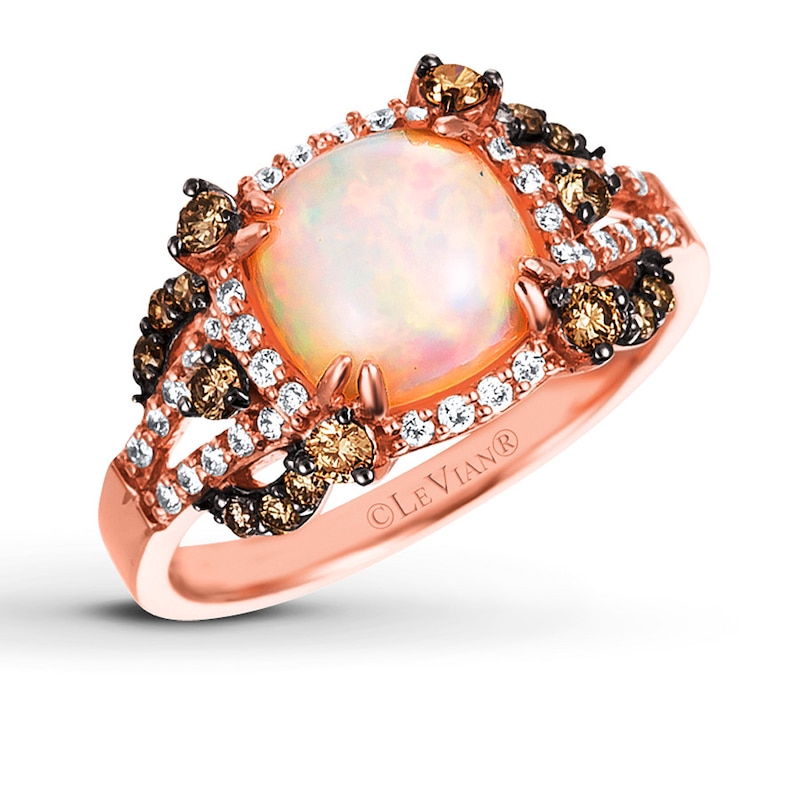 Main Image 1 of Le Vian Opal Ring 1/2 ct tw Diamonds 14K Strawberry Gold