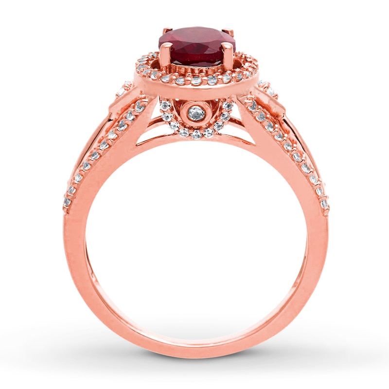 Garnet & Topaz Ring 10K Rose Gold
