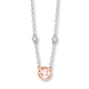Thumbnail Image 0 of Morganite Necklace Sterling Silver/10K Rose Gold
