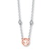 Thumbnail Image 1 of Morganite Necklace Sterling Silver/10K Rose Gold