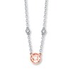 Thumbnail Image 0 of Morganite Necklace Sterling Silver/10K Rose Gold