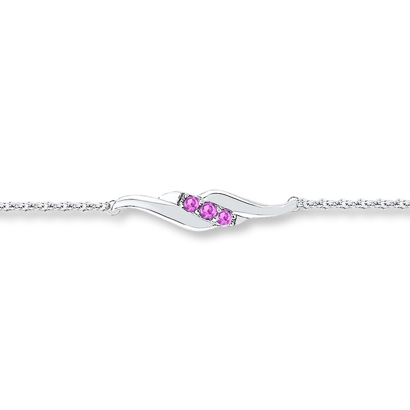 Main Image 1 of Amethyst Anklet Sterling Silver