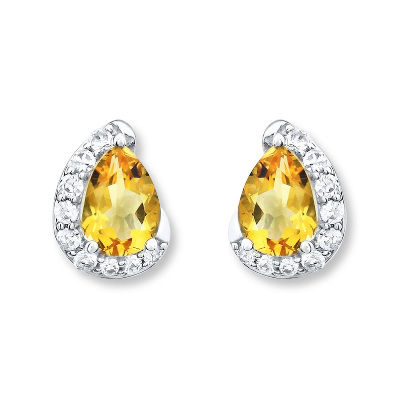 Citrine & Topaz Earrings Sterling Silver