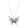 Thumbnail Image 0 of Butterfly Necklace Amethyst Sterling Silver/10K Rose Gold