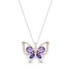 Thumbnail Image 1 of Butterfly Necklace Amethyst Sterling Silver/10K Rose Gold