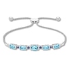 Thumbnail Image 0 of Blue Topaz/Lab-Created Sapphire Bolo Bracelet Sterling Silver