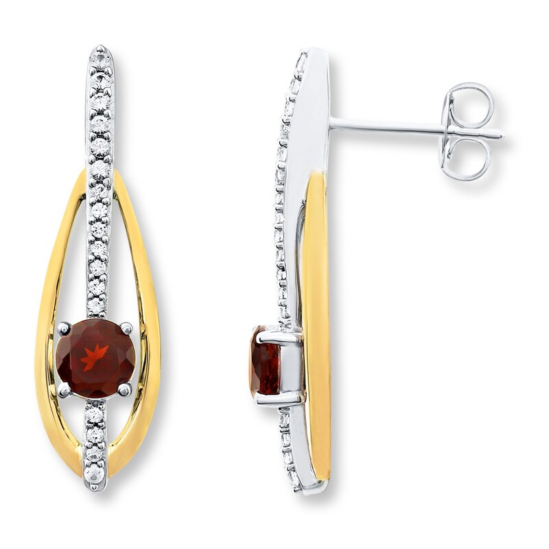 Garnet Topaz Earrings Sterling Silver 10k Yellow Gold Kay Garnet Topaz Earrings Sterling Silver 10k Yellow Gold Kay