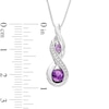 Thumbnail Image 1 of Amethyst Necklace Lab-Created White Sapphires Sterling Silver
