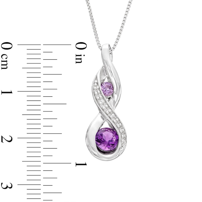 Main Image 2 of Amethyst Necklace Lab-Created White Sapphires Sterling Silver