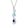 Thumbnail Image 0 of Lab-Created Sapphire/Blue Topaz Necklace Sterling Silver