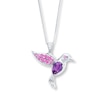 Thumbnail Image 1 of Amethyst Bird Necklace Lab-Created Sapphire Sterling Silver