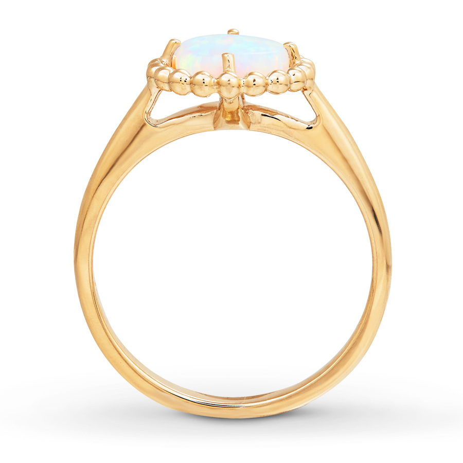 Thumbnail Image 2 of Lab-Created Opal Ring 10K Yellow Gold