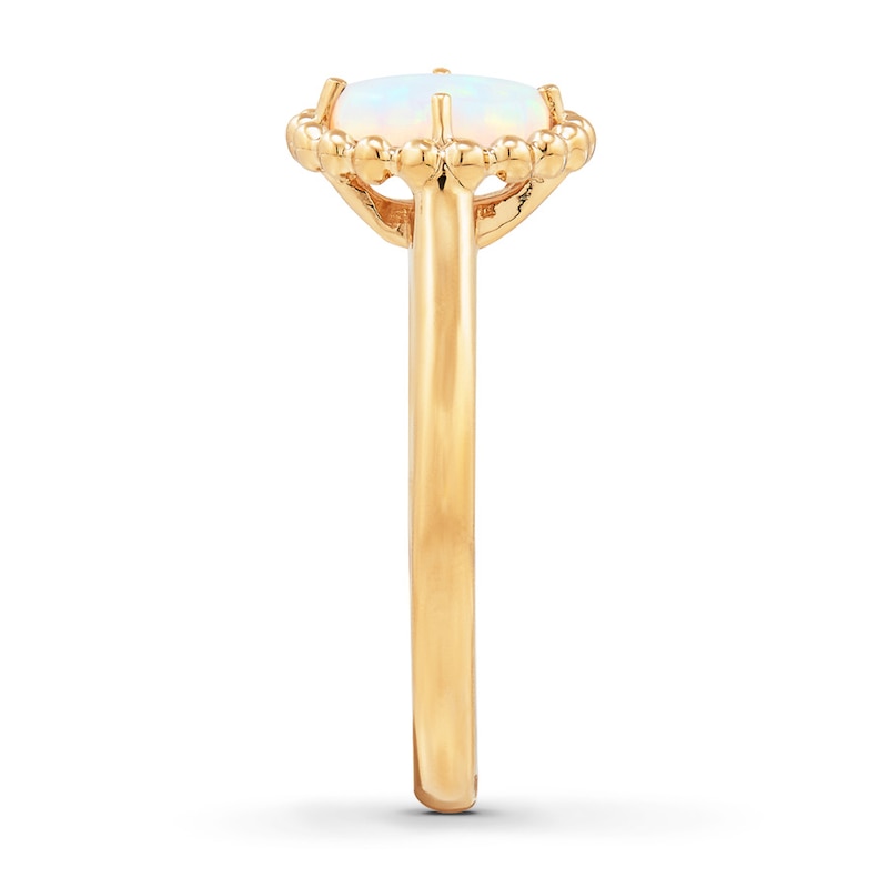 Main Image 3 of Lab-Created Opal Ring 10K Yellow Gold
