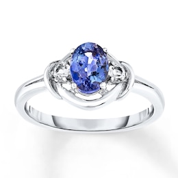 Tanzanite & White Topaz Ring Sterling Silver