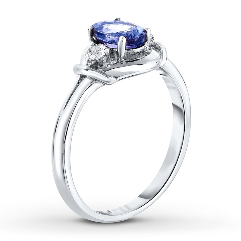 Tanzanite & White Topaz Ring Sterling Silver