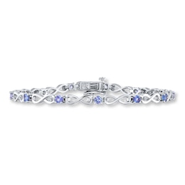 Tanzanite Infinity Bracelet 1/8 ct tw Diamonds Sterling Silver