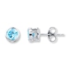 Blue Topaz Earrings Bezel-set Sterling Silver