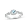 Thumbnail Image 1 of Blue Topaz Ring 1/6 ct tw Diamonds 10K White Gold