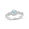 Thumbnail Image 0 of Blue Topaz Ring 1/6 ct tw Diamonds 10K White Gold