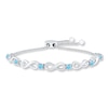Thumbnail Image 1 of Infinity Bolo Bracelet Blue Topaz Sterling Silver