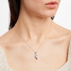 Thumbnail Image 1 of Heart-Shaped Topaz Necklace 1/20 ct tw Diamonds 10K White Gold