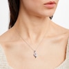 Thumbnail Image 2 of Heart-Shaped Topaz Necklace 1/20 ct tw Diamonds 10K White Gold