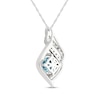 Thumbnail Image 3 of Blue & White Topaz Necklace Sterling Silver