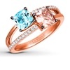 Thumbnail Image 0 of Le Vian Aquamarine/Morganite Ring 1/8 ct tw Diamonds 14K Gold