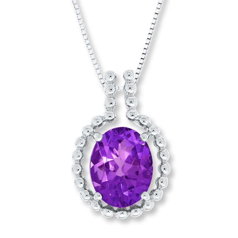 Main Image 1 of Amethyst Necklace Sterling Silver