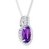 Thumbnail Image 3 of Amethyst Necklace Sterling Silver
