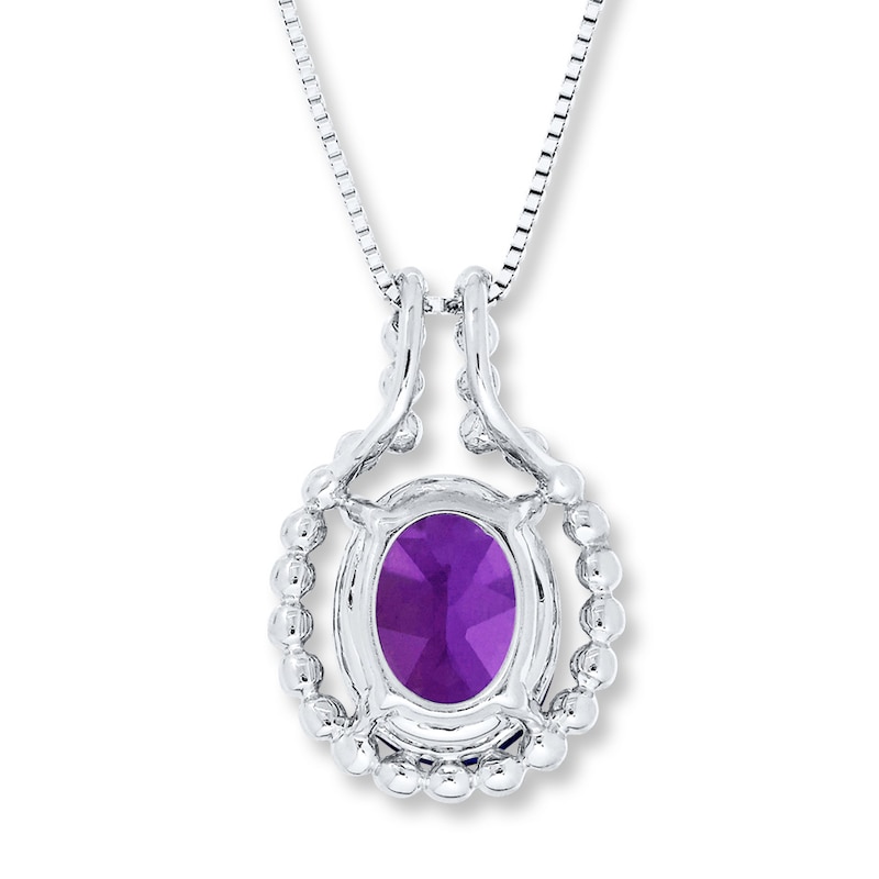 Main Image 4 of Amethyst Necklace Sterling Silver