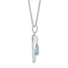 Thumbnail Image 1 of Dolphin Necklace Blue & White Topaz Sterling Silver