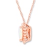 Heart Necklace Lab-Created Opal 10K Rose Gold