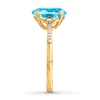 Thumbnail Image 3 of Blue Topaz Ring Diamonds 10K Yellow Gold