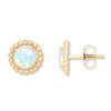 Thumbnail Image 0 of Lab-Created Opal Earrings 10K Yellow Gold
