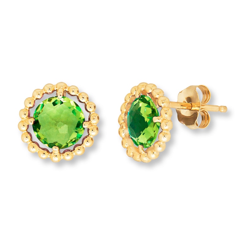 Main Image 2 of Peridot Earrings 10K Yellow Gold