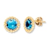 Thumbnail Image 2 of Blue Topaz Earrings 10K Yellow Gold