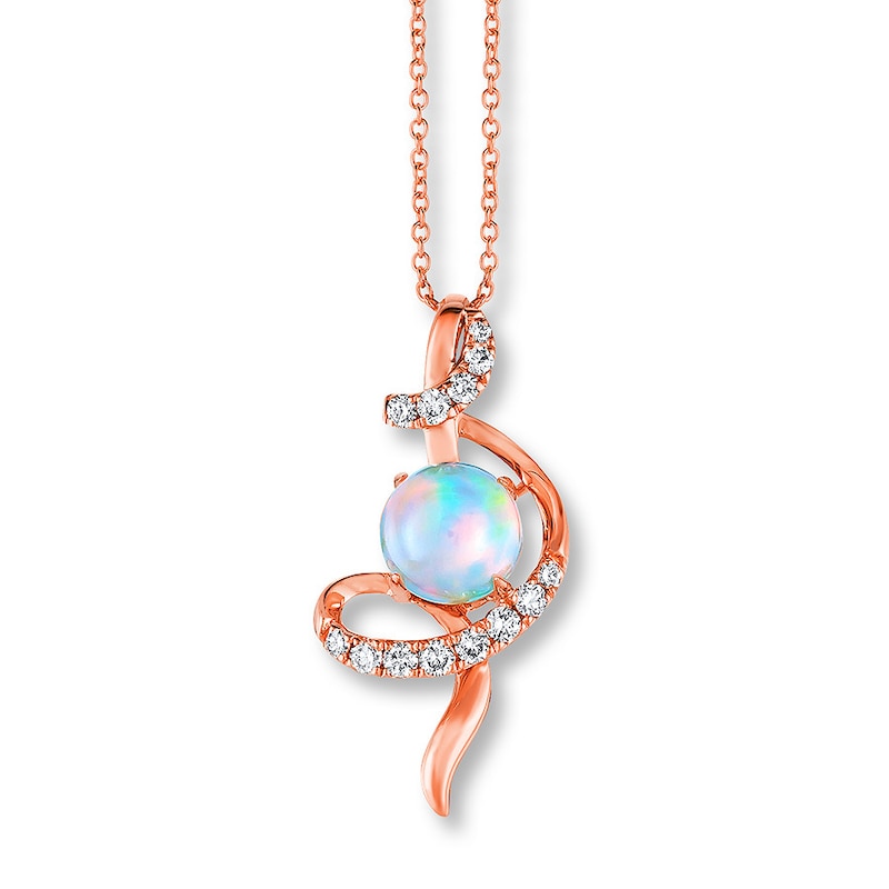 Main Image 1 of Le Vian Opal and 1/5 ct tw Diamond Necklace in 14K Strawberry Gold