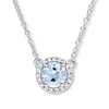 Thumbnail Image 1 of Aquamarine Necklace 1/10 ct tw Diamonds Sterling Silver