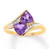 Thumbnail Image 0 of Amethyst Ring 1/20 ct tw Diamonds 10K Yellow Gold